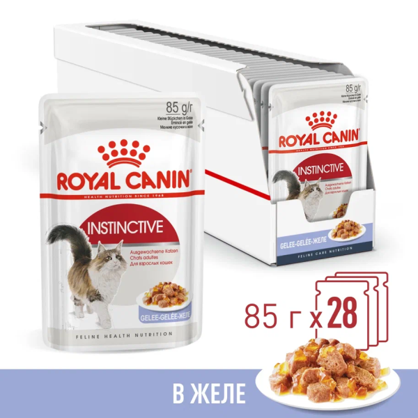 Корм Royal Canin Instinctive консервированный для взрослых кошек, желе