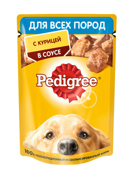 Pedigree влажный корм для взрослых собак всех пород, с курицей в соусе, 85г