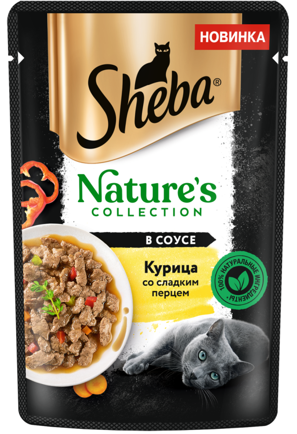 Sheba Влажный корм для кошек  Nature's Collection с курицей и паприкой, 75г