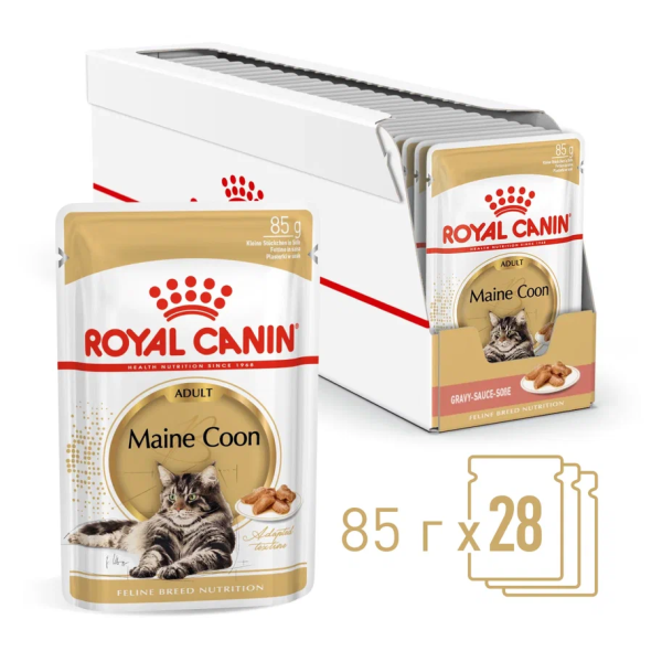 Royal Canin Maine Coon Adult Корм консервированный для взрослых кошек породы Мэйн Кун, соус