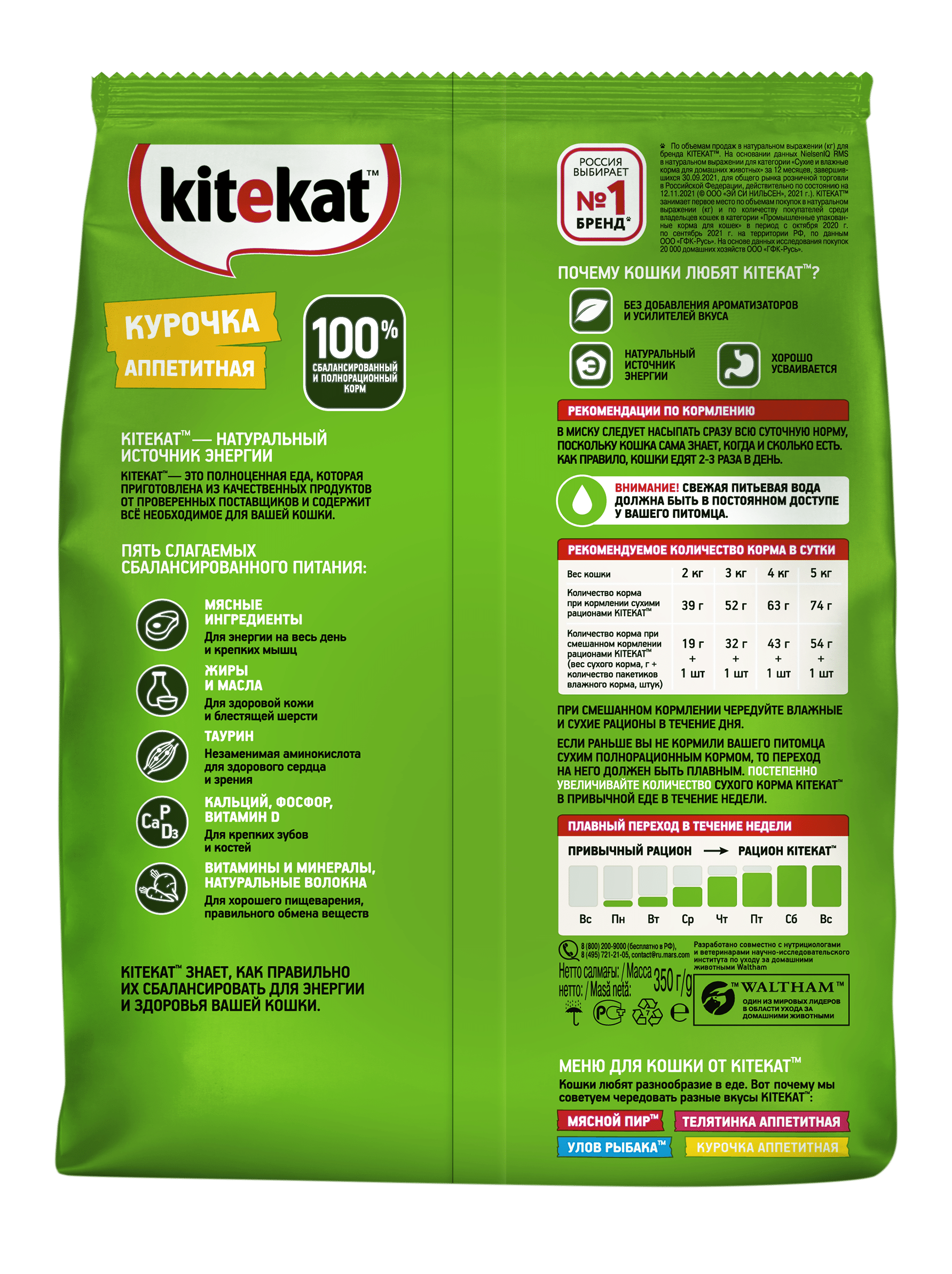 Kitekat Сухой корм для кошек аппетитная курочка