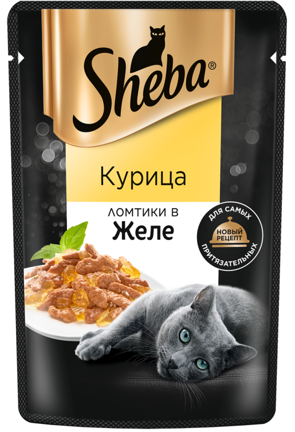Sheba Влажный корм для кошек Ломтики в желе с курицей, 75г