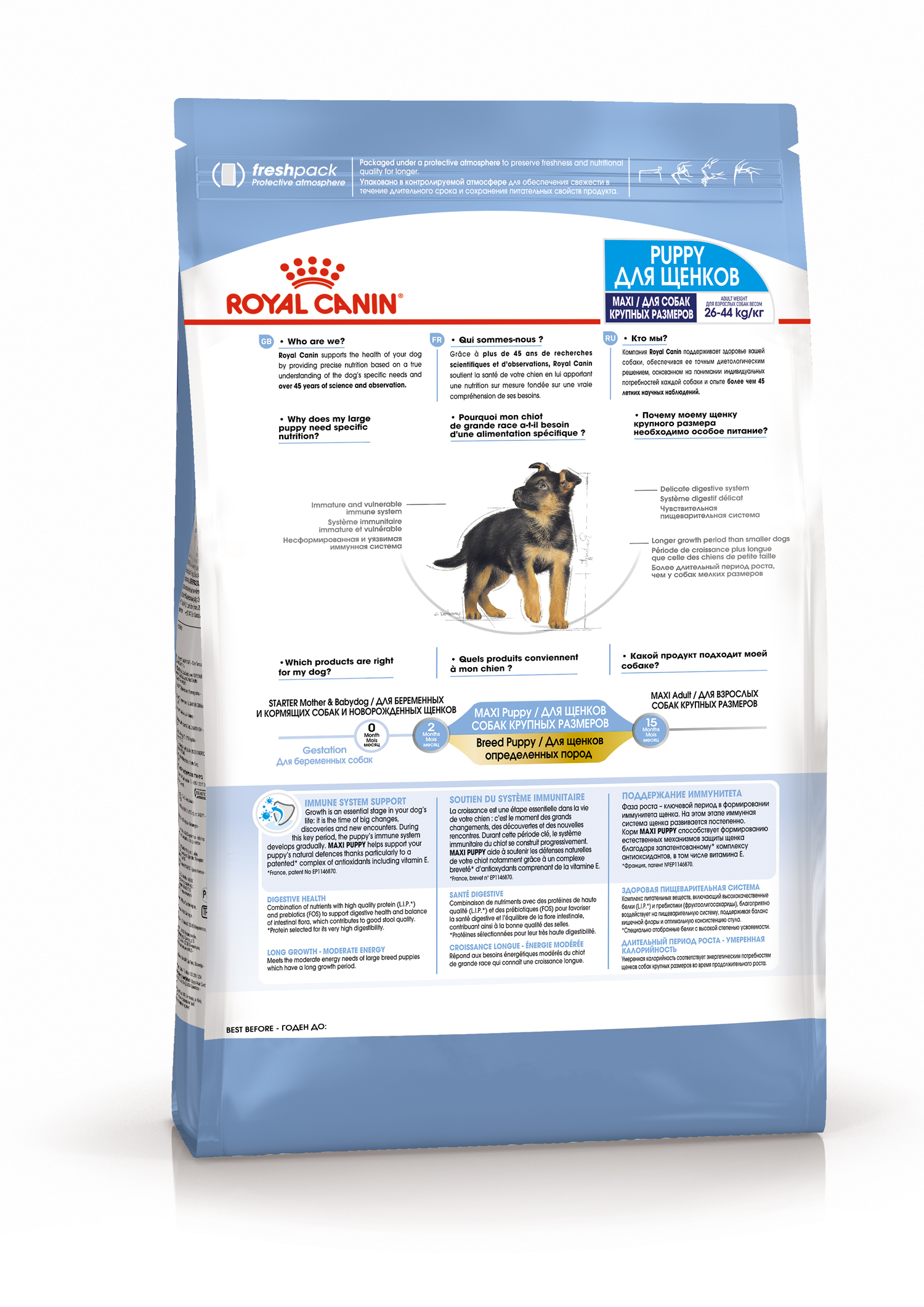 Корм для щенков крупных пород 2-15 мес., Maxi Puppy 32