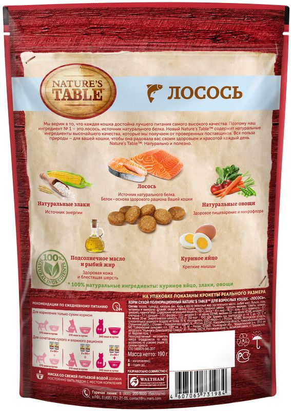 Nature’s Table Сухой корм для кошек Лосось