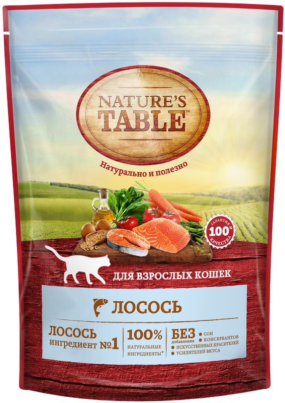 Nature’s Table Сухой корм для кошек Лосось