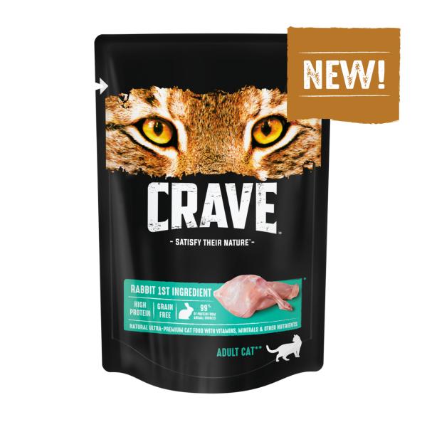 Корм консервированный полнорационный CRAVE™ для взрослых кошек с кроликом