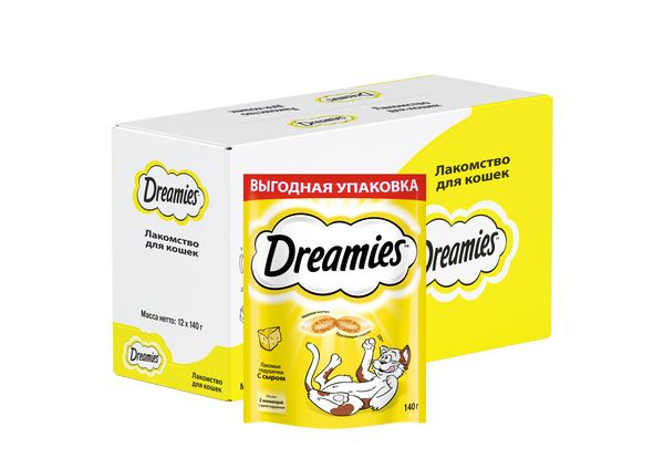 Dreamies Лакомство для кошек подушечки с сыром