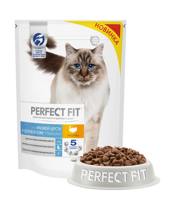 PERFECT FIT Корм сухой полнорационный "Индейка для красивой шерсти и здоровой кожи с индейкой