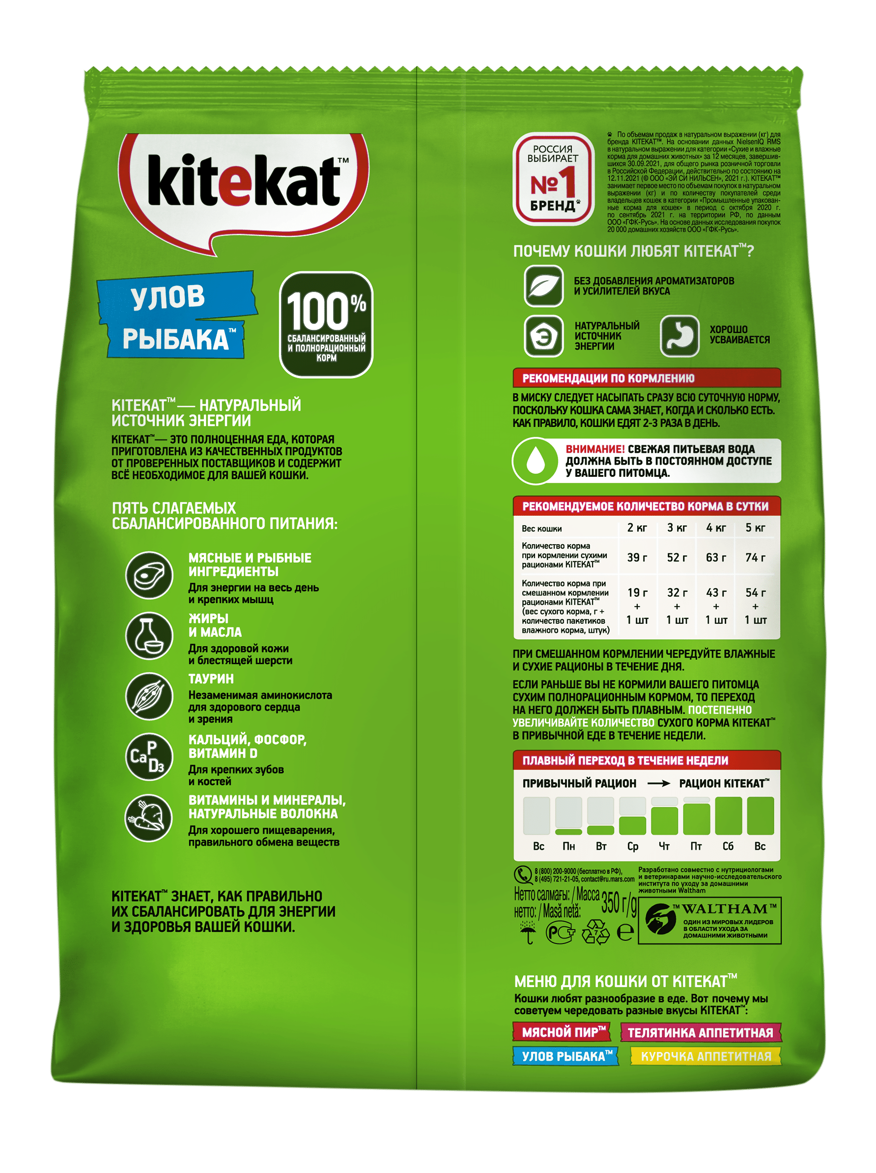 Kitekat Сухой корм для кошек улов рыбака