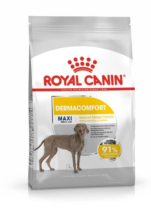 Корм для взрослых собак крупных пород идеальная кожа и шерсть, Maxi Dermacomfort 25